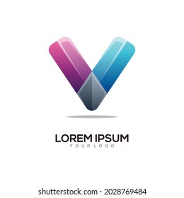 Letter V Colorful Logo Design Template Modern