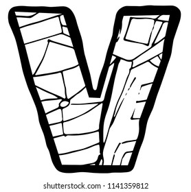 Letter V coloring page