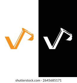 Letra V Logotipo De Construcción Vector de stock - Illustración libre de derechos.