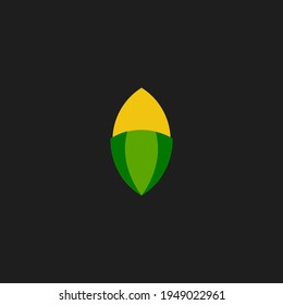 Letra V Corn, logotipo para granjero de maíz