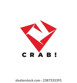 letter v crab bite symbol logo vector 