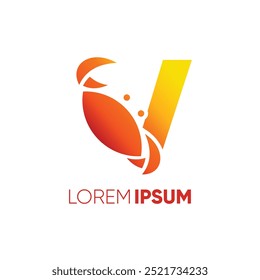 Letter V Krabbe Logo Design Vektor Symbol Grafik Emblem Symbol Illustration