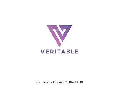 Carta V creativo 3d colorido color púrpura moderno estético logotipo de negocios tecnológico