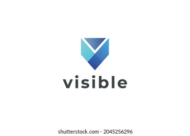 Letter V creative blue colour modern business logo