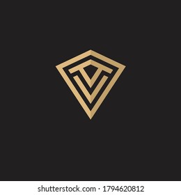 letter v Creative Diamond Concept Logo Design Template 