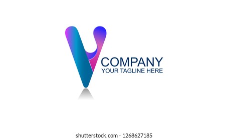 Letter V creative logo design template with modern style and colorful, can be used for several purposes like business card, web icon, print templates, creative apps illustration 