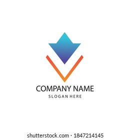 letter v creative logo design illustration color graphic vector template