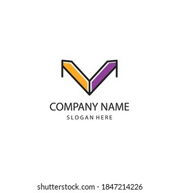 plantilla de diseño de línea de vector de línea de color de ilustración de logotipo creativo