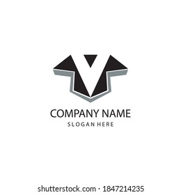 letter v creative logo illustration abstract emblem design vector template