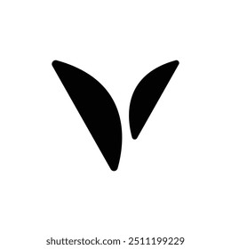 Letter V creative natural shape with modern logo idea