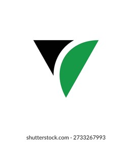 Letter V creative natural shape with modern logo idea