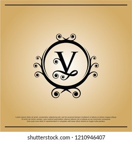 letter v , Crest logo, Hotel logo, luxury letter monogram vector logo design, Fashion brand identity, Vector logo template, icon and emblem