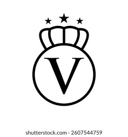 Letter V Crown Logo Concept For Fashion and Beauty Symbol Vector Template