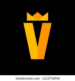 Letter V Crown Logo Design Template Inspiration, Vector Illustration.