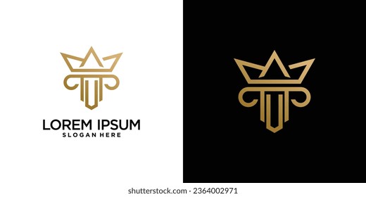 Letter v and crown logo design for law firm logo with creative idea