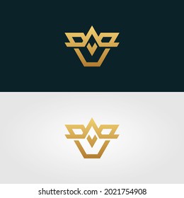 Letter V cryptocurrency monogram logo template
