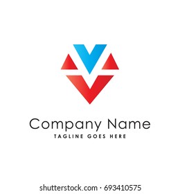 letter v crystal logo template
