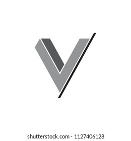 letter v cut design logo vector