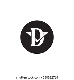 letter V and D monogram circle logo