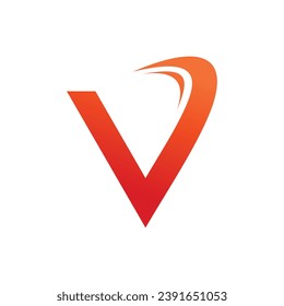 Letter V design element icon vector with creative concept for business person