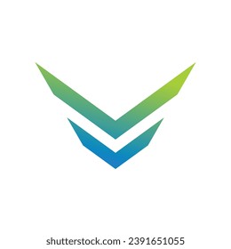 Letter V design element icon vector with creative concept for business person