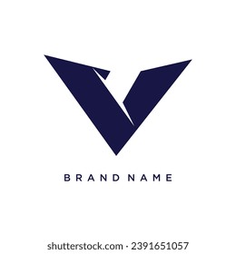 Letter V design element icon vector with creative concept for business person
