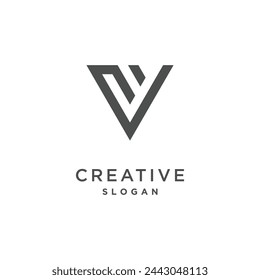 Letter v design element vector icon with creative and simple style