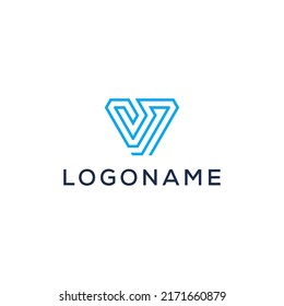 Ideas de logotipo vectorial de diseño de carta V para empresas