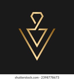 Letter V diamond creative minimalist logo design