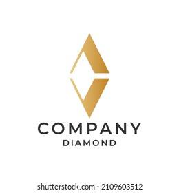 letter A V diamond logo. luxury and simple letter A V and diamond logo design