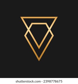 Letter V diamond luxury line logo design