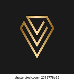 Letter V diamond luxury logo design