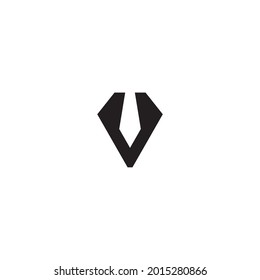 
símbolo sencillo de letra v de diamante vector