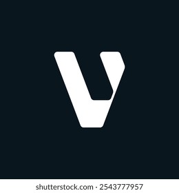 Letter V Digital Style Minimal Business Logo | V Letter Typography Symbol Monogram