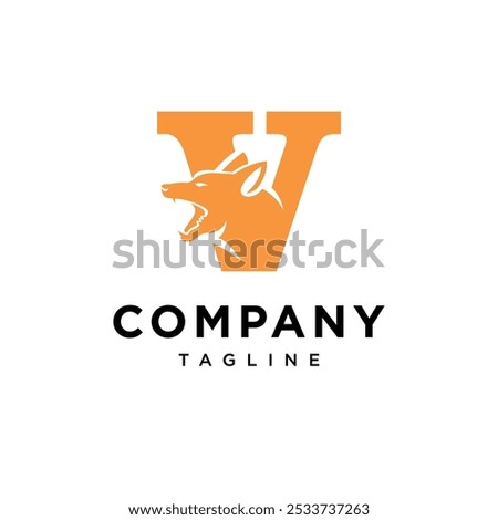 Letter V Dingo Logo icon vector