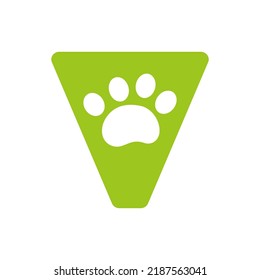 Letter V Dog Logo, Pet Care Logo Design Vector Template