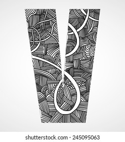 Letter "V" from doodle alphabet