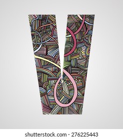 Letter "V" from doodle alphabet