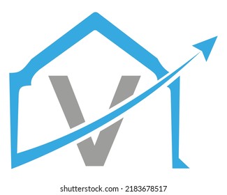 Letter V door shape logo icon vector template 