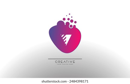 Letter V with Dots and Bubbles. Cleaning Logo Design Template