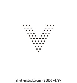 Letter V dots geometric symbol simple logo vector