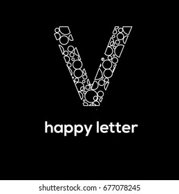 Letter V dots vector logo design