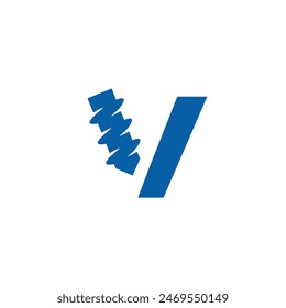 Letter V Drilling logo icon vector template.eps