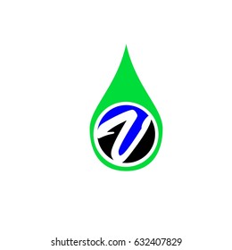 letter V drop water logo vector