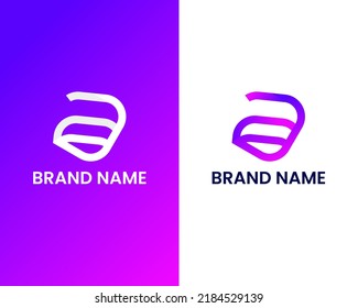 letter v and e modern logo design template