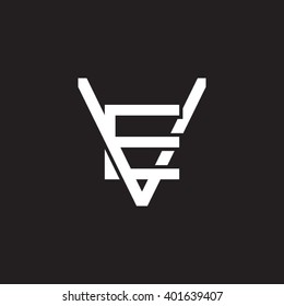 letter V and E monogram logo white black background