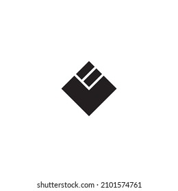
letter V and E. t invisible, simple symbol square vector logo