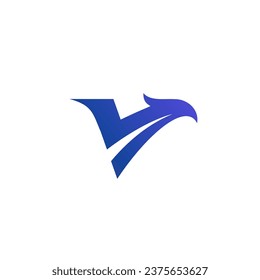 Letter V Eagle Logo. V Bird Vector