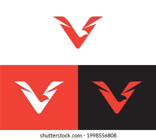 letter v eagle logo design eps