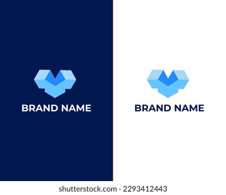 Letter V Eagle shape Logo with Creative Eagle logo vector illustration